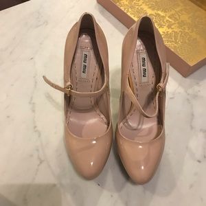 Miu miu nude patent leather heels